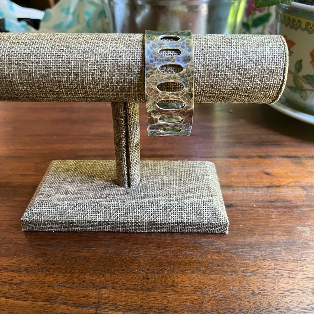 Sterling silver Art Deco, large cuff, handcrafted and signed – fabulous piece!